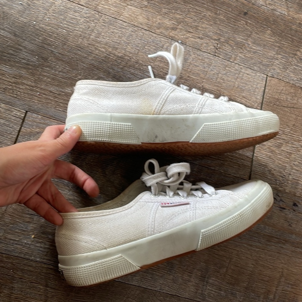 Superga White Canvas Sneakers Tennis Shoes - Picture 4 of 7